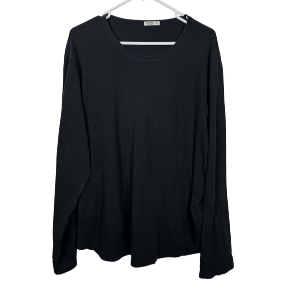 Buck Mason Black Venice Wash L/S Curved Hem Tee, Size XXL - Picture 1 of 6